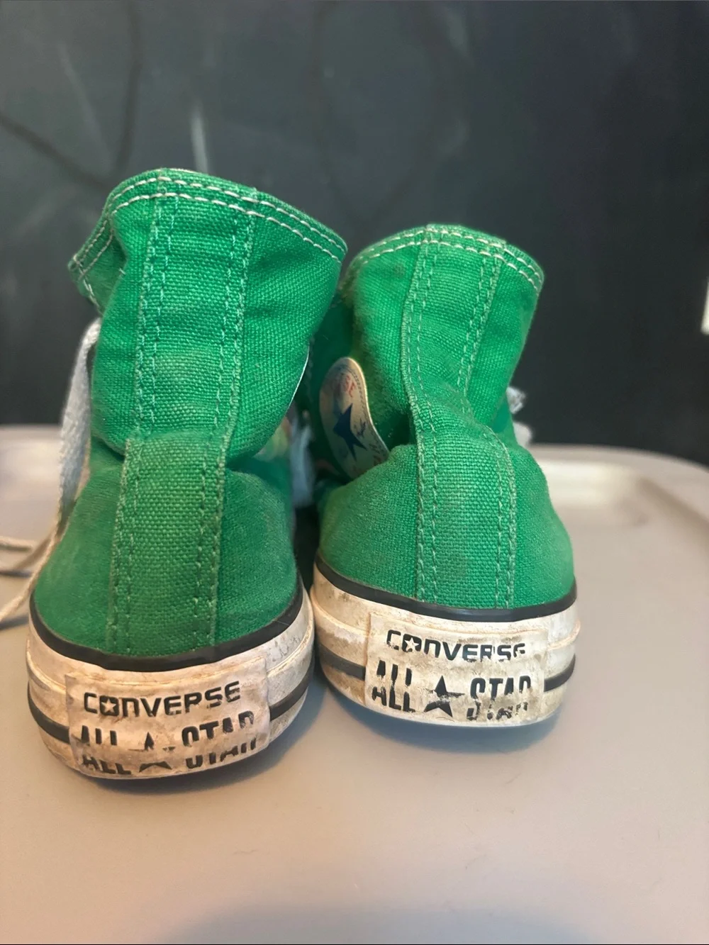 Converse Green Kids High Top Sneakers with White Accents